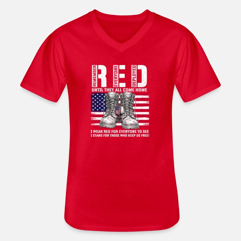 RED Friday Remember Everyone Deployed Home - Männer-T-Shirt mit V-Ausschnitt - Rot