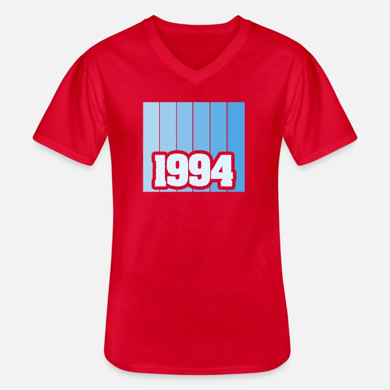1994 - Männer-T-Shirt mit V-Ausschnitt - Rot