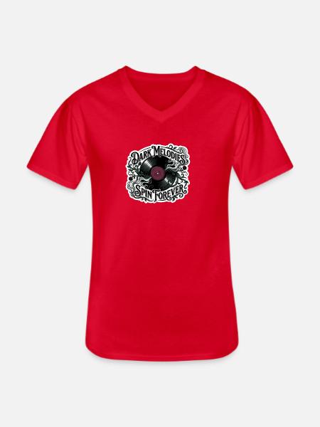 Dark Melodies Spin Forever - Men's V-Neck T-Shirt - red