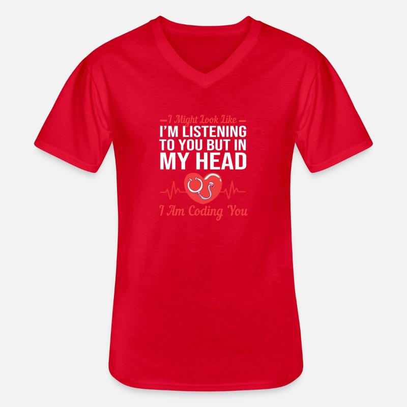Medical Programmer Medical Coder - Men's V-Neck T-Shirt - red