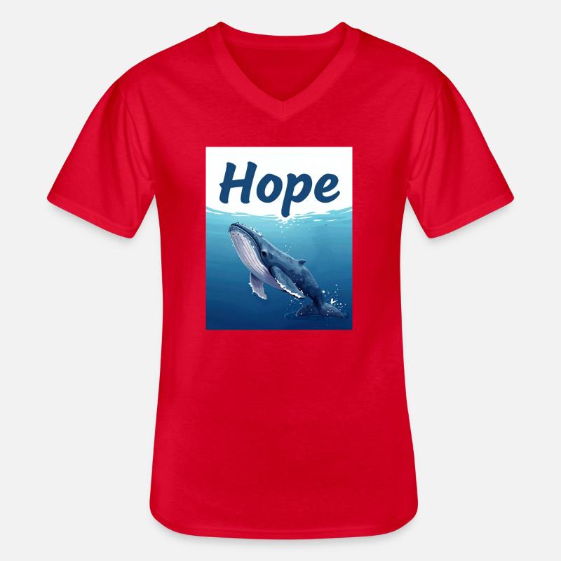 Hope Unterwasserwal - Männer-T-Shirt mit V-Ausschnitt - Rot