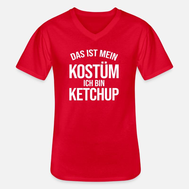 Kostüm: Ich bin Ketchup - Männer-T-Shirt mit V-Ausschnitt - Rot