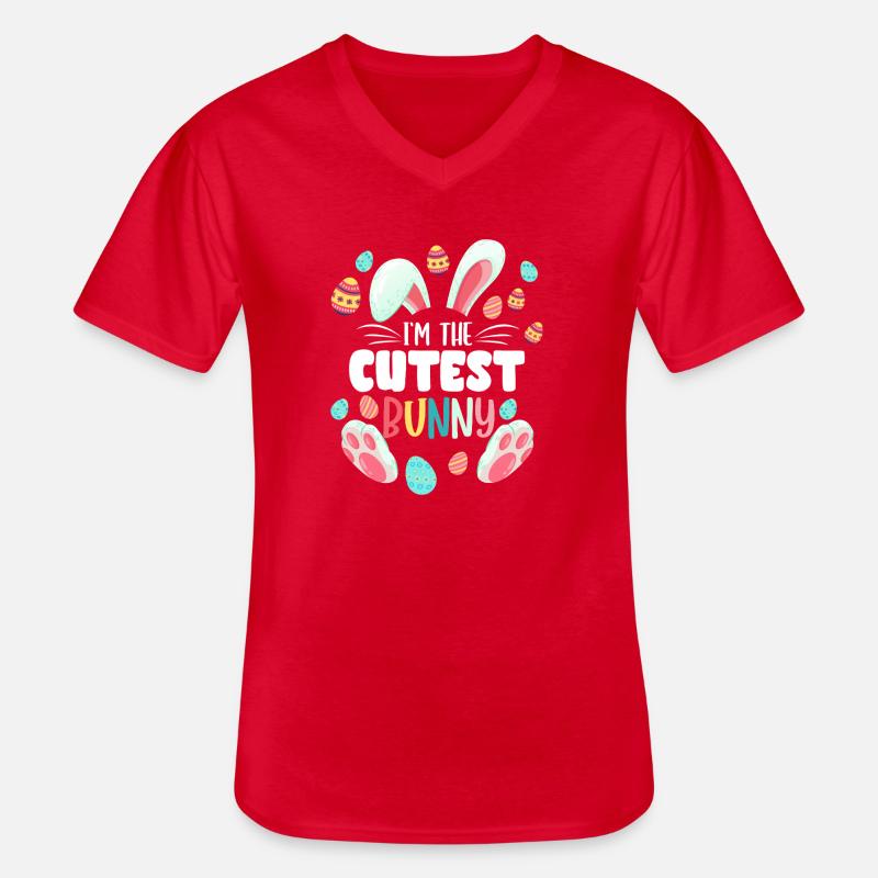 Süßes Osterhasen-Tee - Männer-T-Shirt mit V-Ausschnitt - Rot