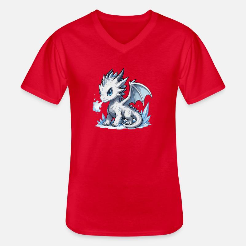 Kristall-Eisdrache - Männer-T-Shirt mit V-Ausschnitt - Rot