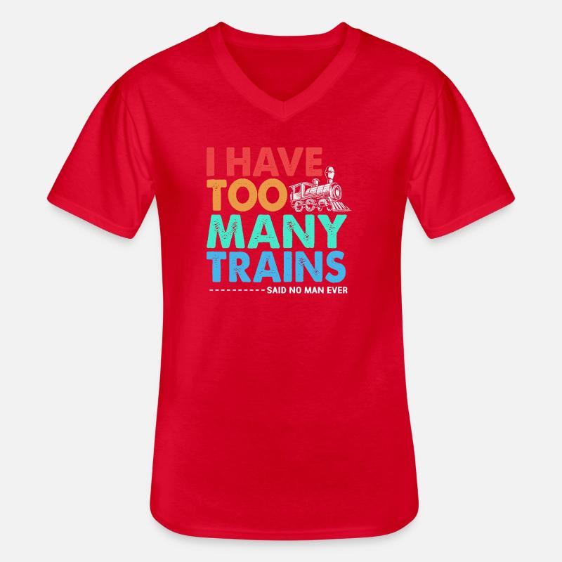 Modelleisenbahn Modellbau Modellbauer - Männer-T-Shirt mit V-Ausschnitt - Rot