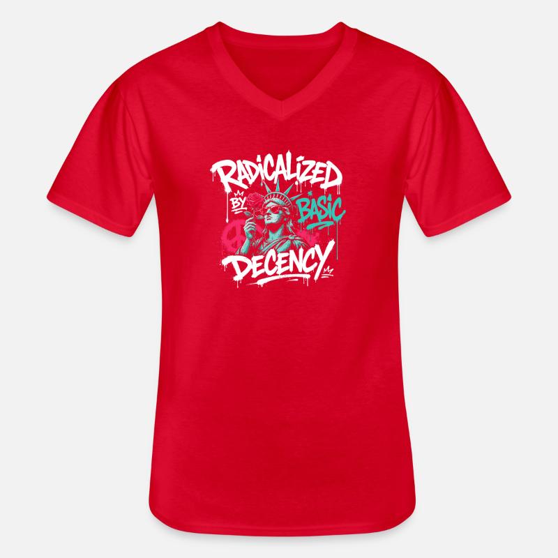 Radikalisierte Basic Decency Graffiti - Männer-T-Shirt mit V-Ausschnitt - Rot