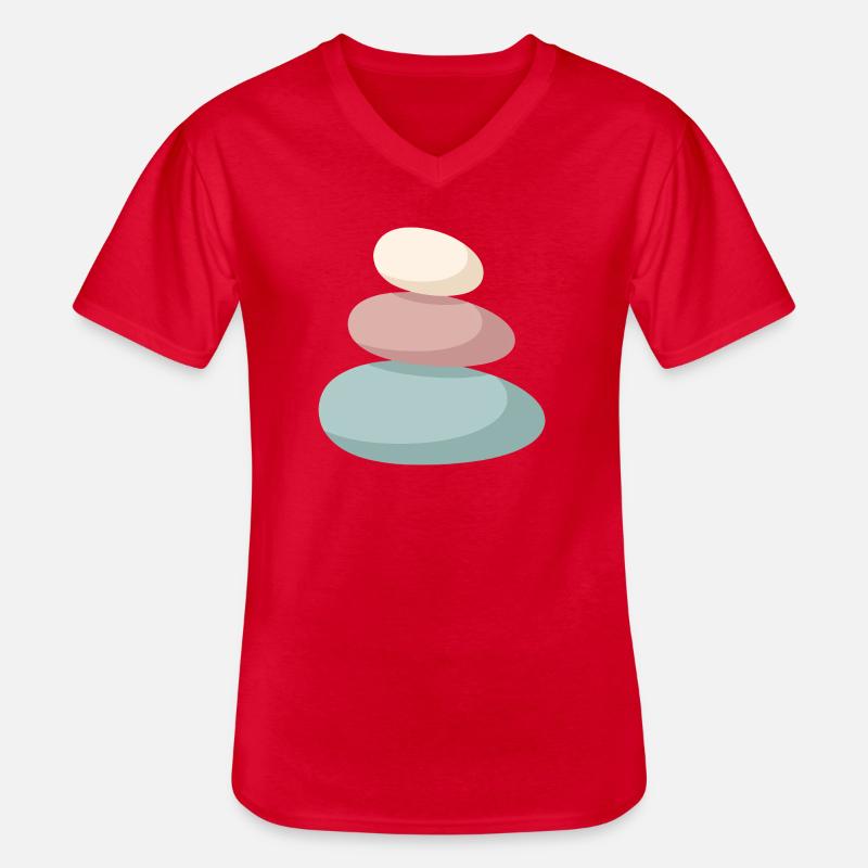 Pastel Stone Stack - Men's V-Neck T-Shirt - red