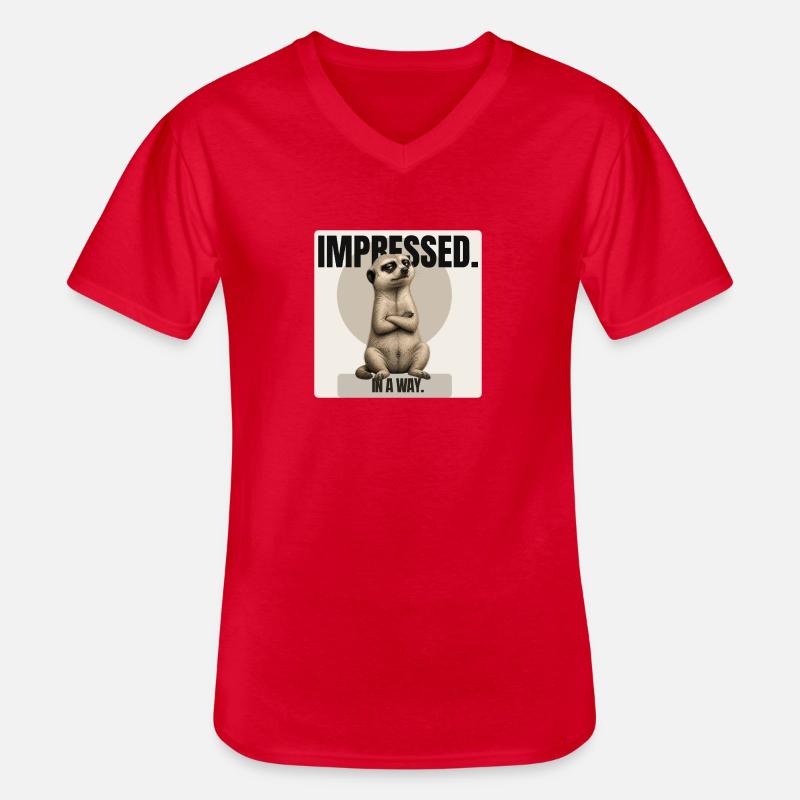 Impressionné. – Conception sarcastique de suricates - T-shirt col V Homme - rouge