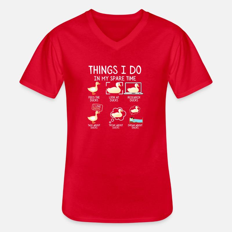 Entenleben Freizeit - Männer-T-Shirt mit V-Ausschnitt - Rot
