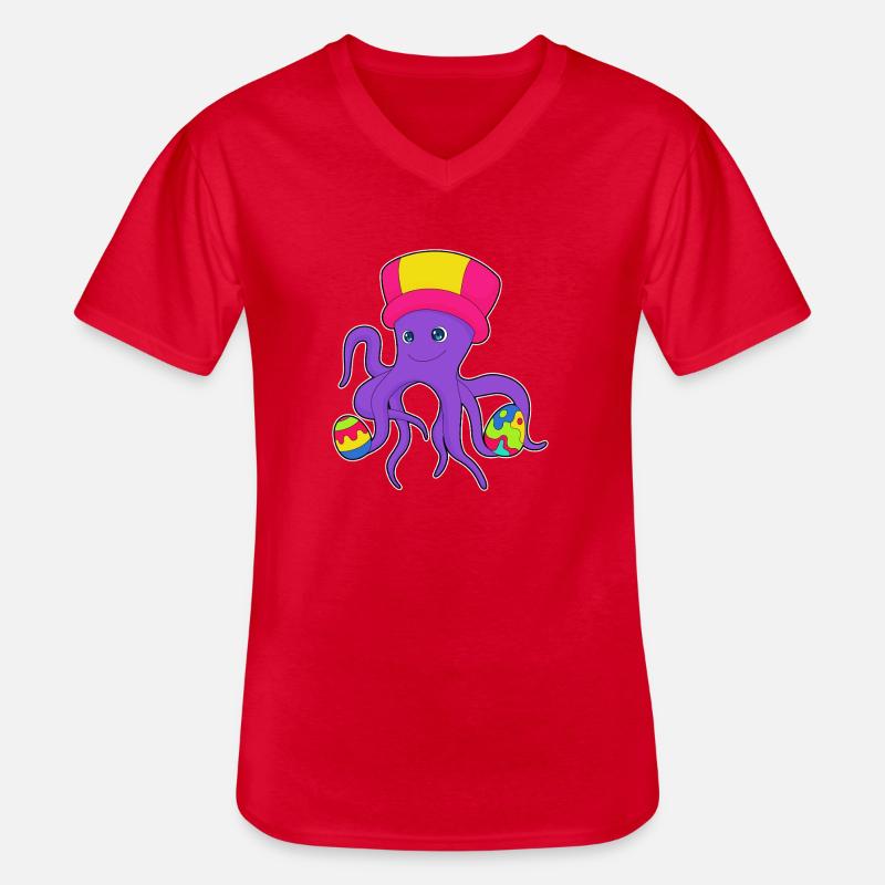 Octopus Easter Easter Eggs - Men's V-Neck T-Shirt - red