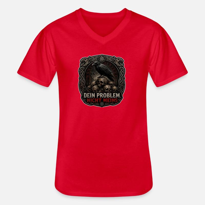 Dein Problem Nicht Meins Gothic Patch - Männer-T-Shirt mit V-Ausschnitt - Rot