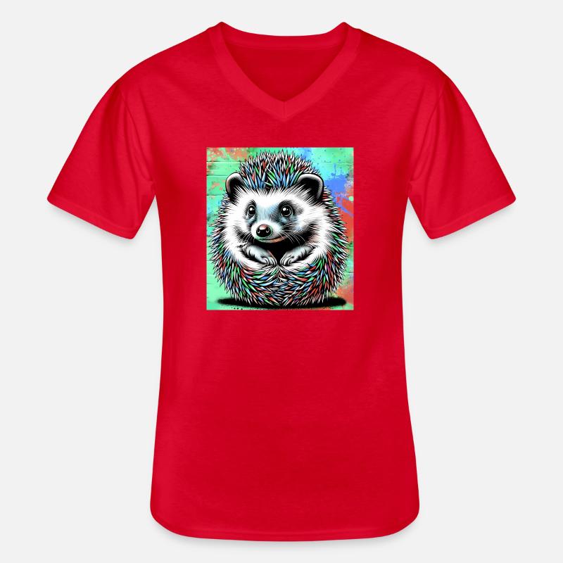 Igel - Männer-T-Shirt mit V-Ausschnitt - Rot
