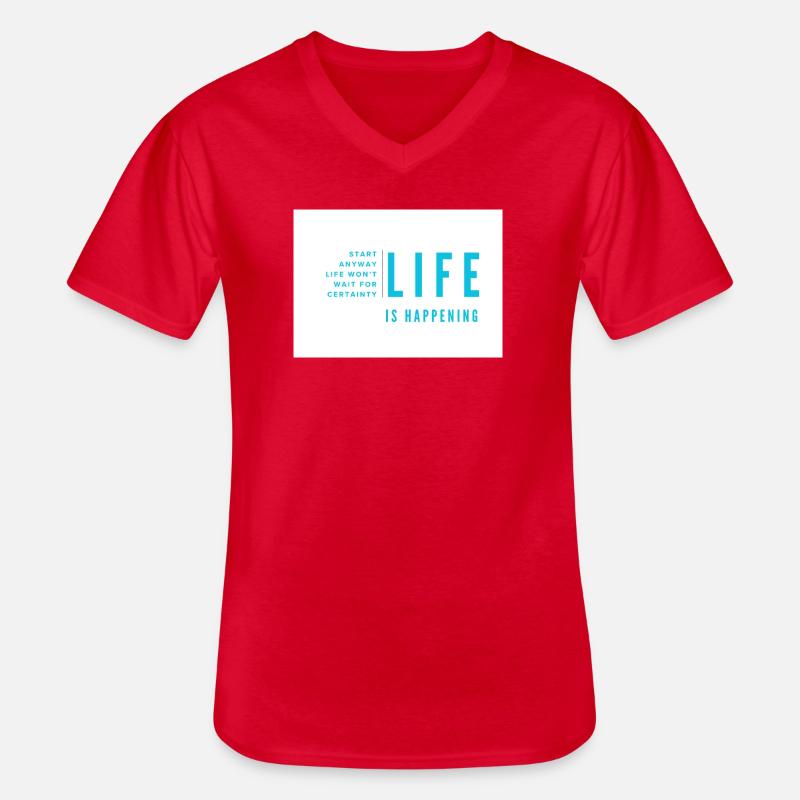 Das Leben passiert einfach - Männer-T-Shirt mit V-Ausschnitt - Rot