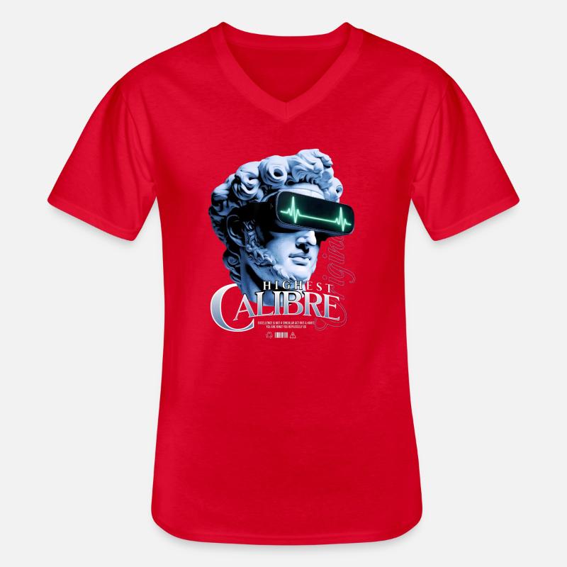 Höchst Kaliber VR-Statue - Männer-T-Shirt mit V-Ausschnitt - Rot