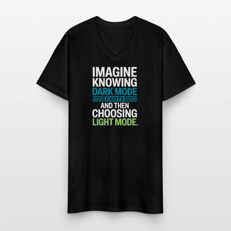 Dark Mode Exists Programmierer IT Nerd Coder Büro Männer-T-Shirt mit V-Ausschnitt