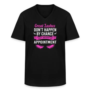 Cosmetics Make-up Beautician - Men's V-Neck T-Shirt - black - Front - AI Model Male 178 dark (178cm)