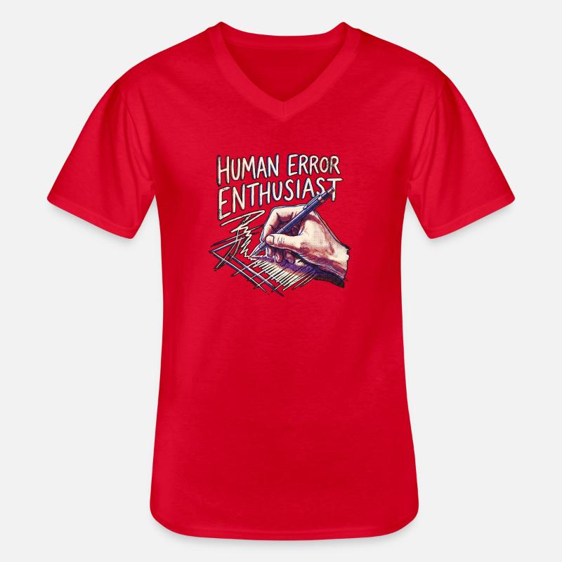 Human Error Enthausiast - Männer-T-Shirt mit V-Ausschnitt - Rot