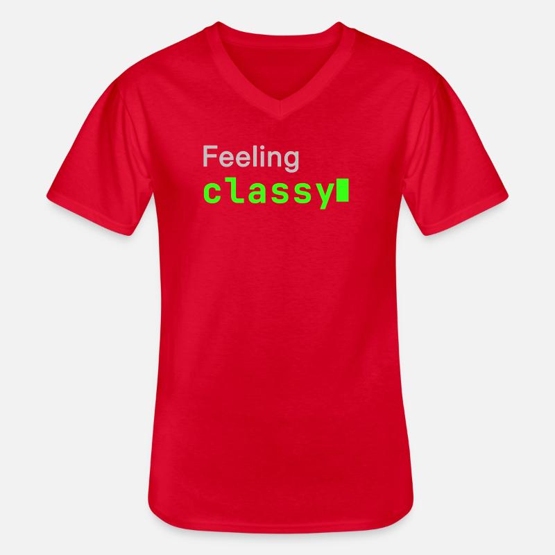 Feeling classy | Developer mood - Männer-T-Shirt mit V-Ausschnitt - Rot
