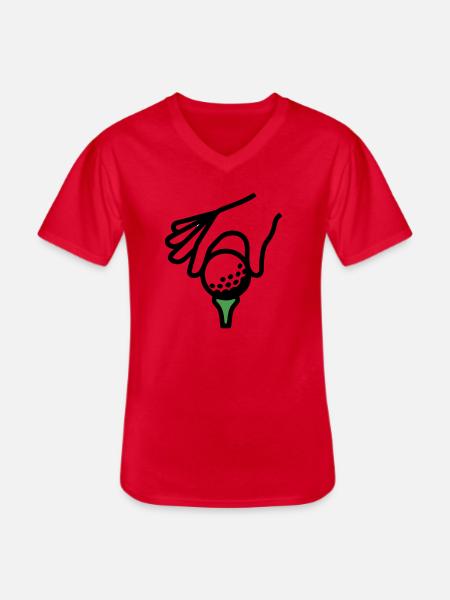 Golfball Abschlag Tee Golfsport Golfclub Golfer - Männer-T-Shirt mit V-Ausschnitt - Rot