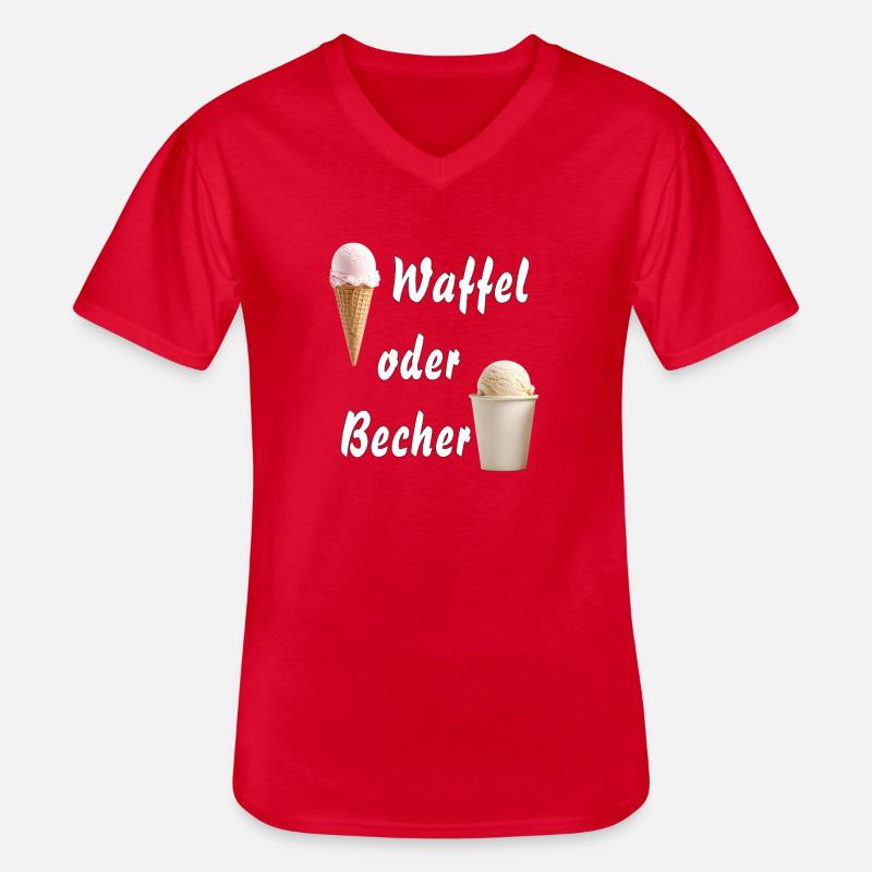 EIS WAFFEL ODER BECHER - Männer-T-Shirt mit V-Ausschnitt - Rot