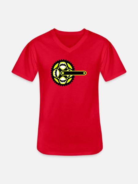 Bicycle Chainring Icon - Men's V-Neck T-Shirt - red