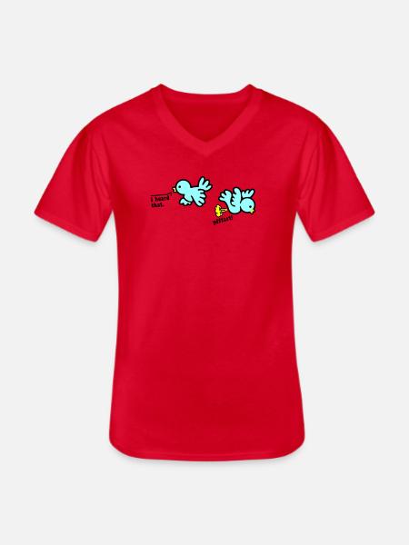 when birds fart - Männer-T-Shirt mit V-Ausschnitt - Rot