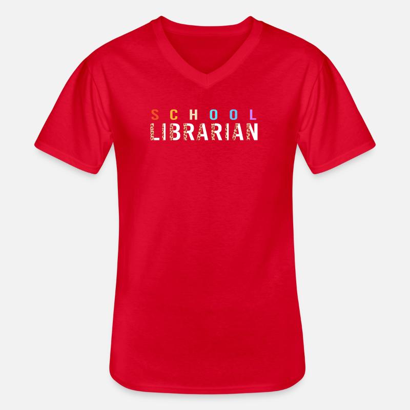 Leseratte Bibliothek Lesen - Männer-T-Shirt mit V-Ausschnitt - Rot