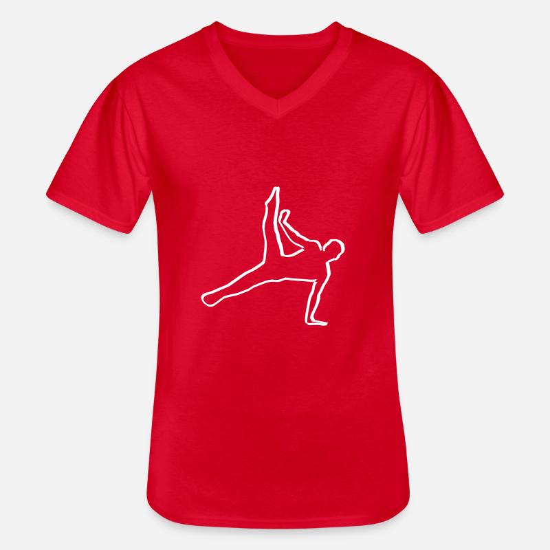 Turnen, Turner - Männer-T-Shirt mit V-Ausschnitt - Rot