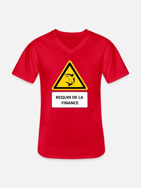 Shark of finance - Men's V-Neck T-Shirt - red