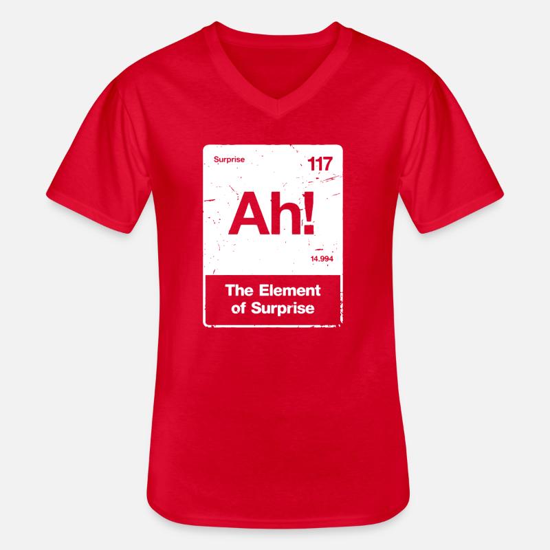 Ah! Element Überraschung - Männer-T-Shirt mit V-Ausschnitt - Rot
