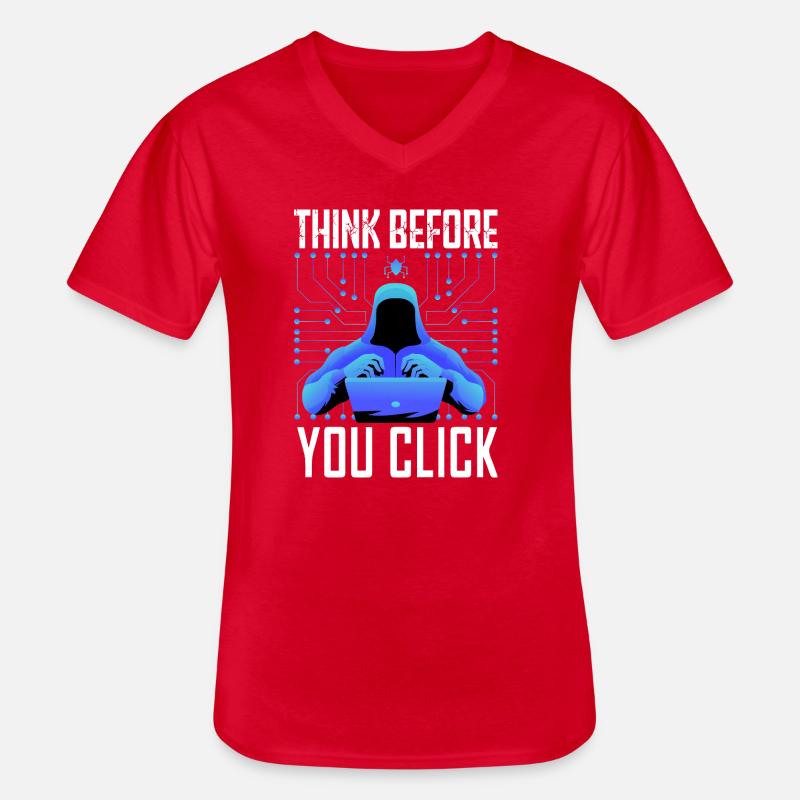 Hacker-Hacker-Hacker-Programmierer Linux Cybersicherheitsdaten - Männer-T-Shirt mit V-Ausschnitt - Rot