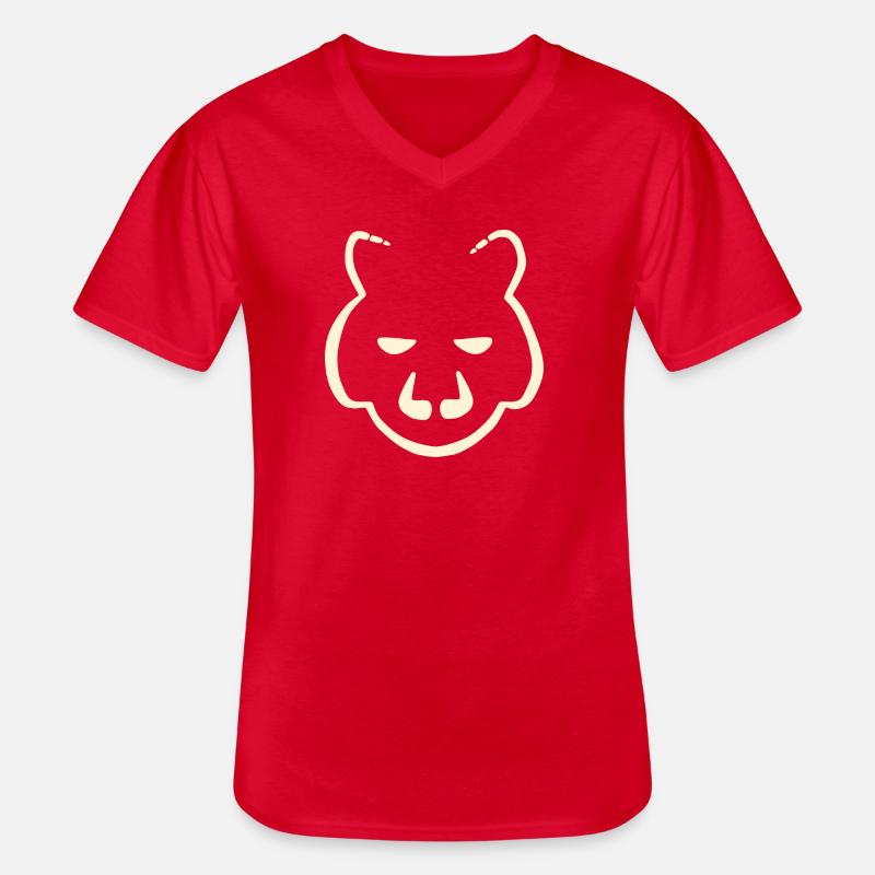 Blick - Männer-T-Shirt mit V-Ausschnitt - Rot