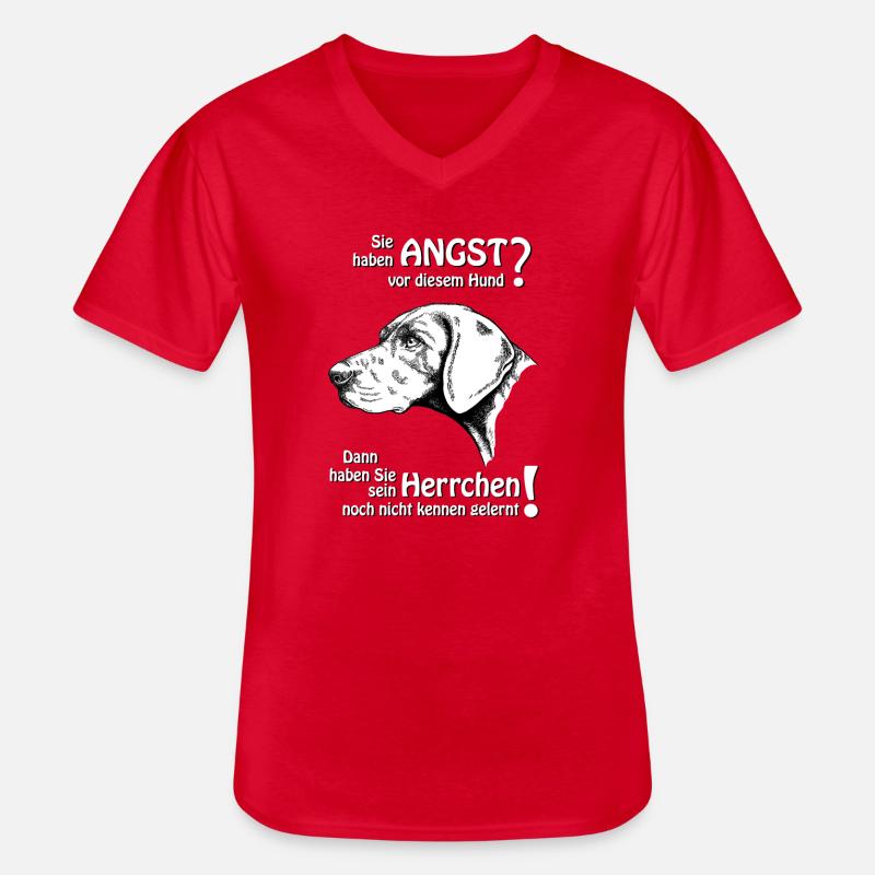 Angst vor DK? Herrchen - Männer-T-Shirt mit V-Ausschnitt - Rot