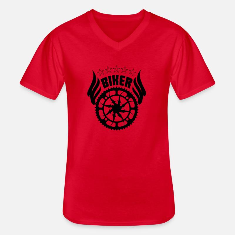 Biker Logo - Männer-T-Shirt mit V-Ausschnitt - Rot