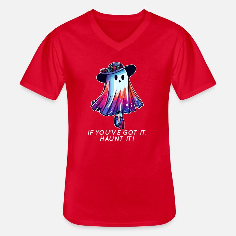 Ghost Rainbow Couture - Männer-T-Shirt mit V-Ausschnitt - Rot