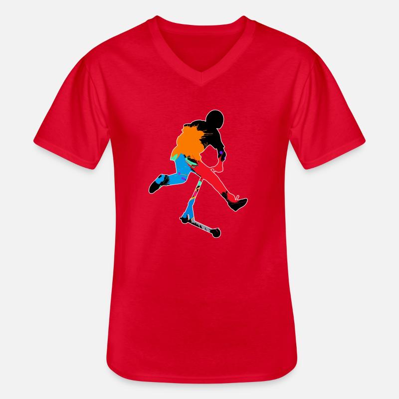 Freestyle-Roller - Männer-T-Shirt mit V-Ausschnitt - Rot