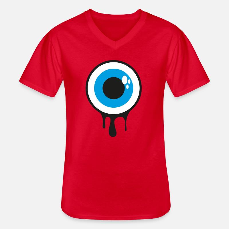 Dripping Eye - Männer-T-Shirt mit V-Ausschnitt - Rot