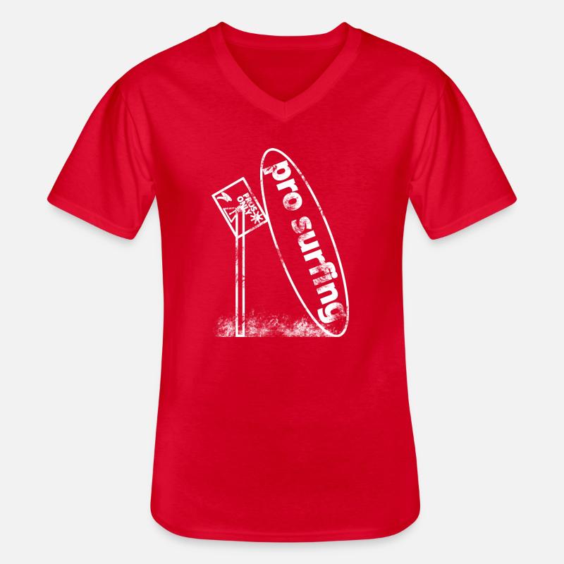Verfallendes Surfbrett - Männer-T-Shirt mit V-Ausschnitt - Rot