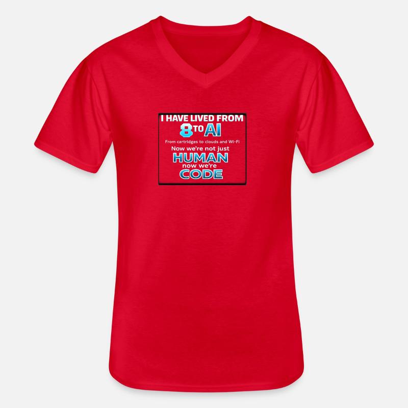Vom Menschen zum Code - Männer-T-Shirt mit V-Ausschnitt - Rot