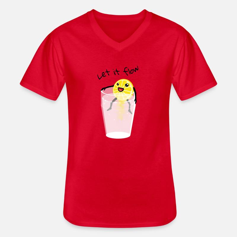 Let-it-flow - Männer-T-Shirt mit V-Ausschnitt - Rot