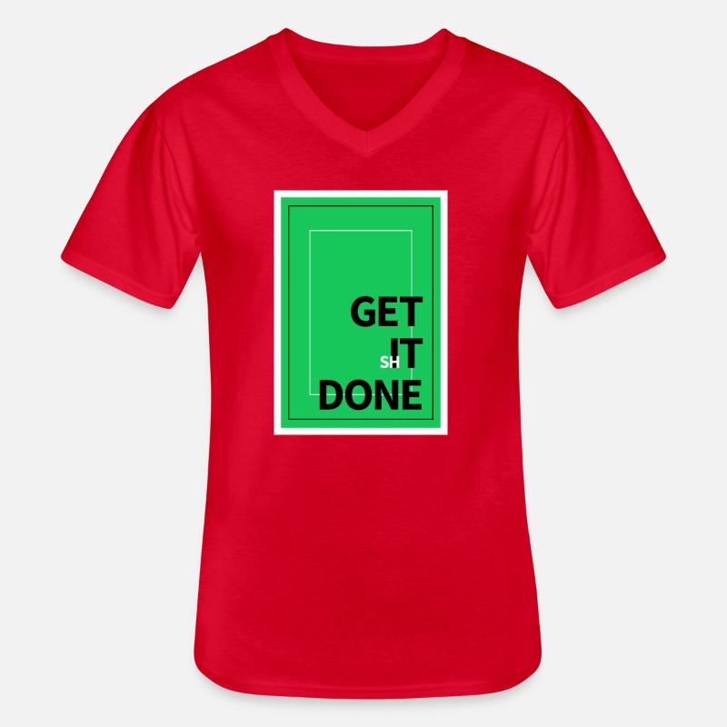 Motivation Get It Done Textdesign - Männer-T-Shirt mit V-Ausschnitt - Rot