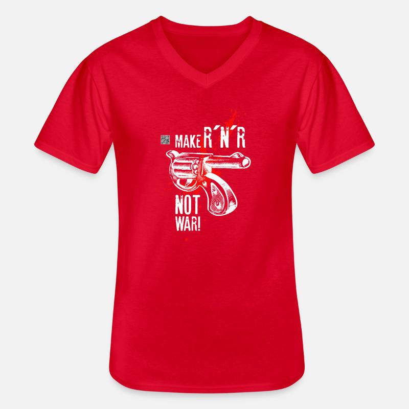 Make Rock´n´Roll Not War "Selfvolver-Version - Männer-T-Shirt mit V-Ausschnitt - Rot