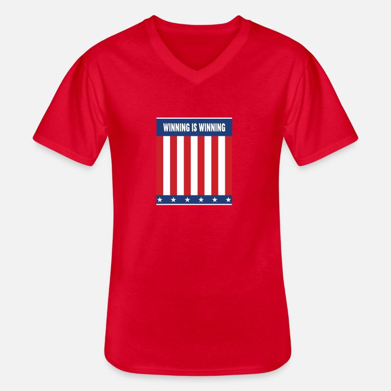 Winning is winning - Männer-T-Shirt mit V-Ausschnitt - Rot