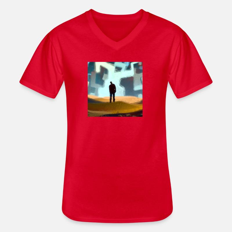 Die Suche - Männer-T-Shirt mit V-Ausschnitt - Rot