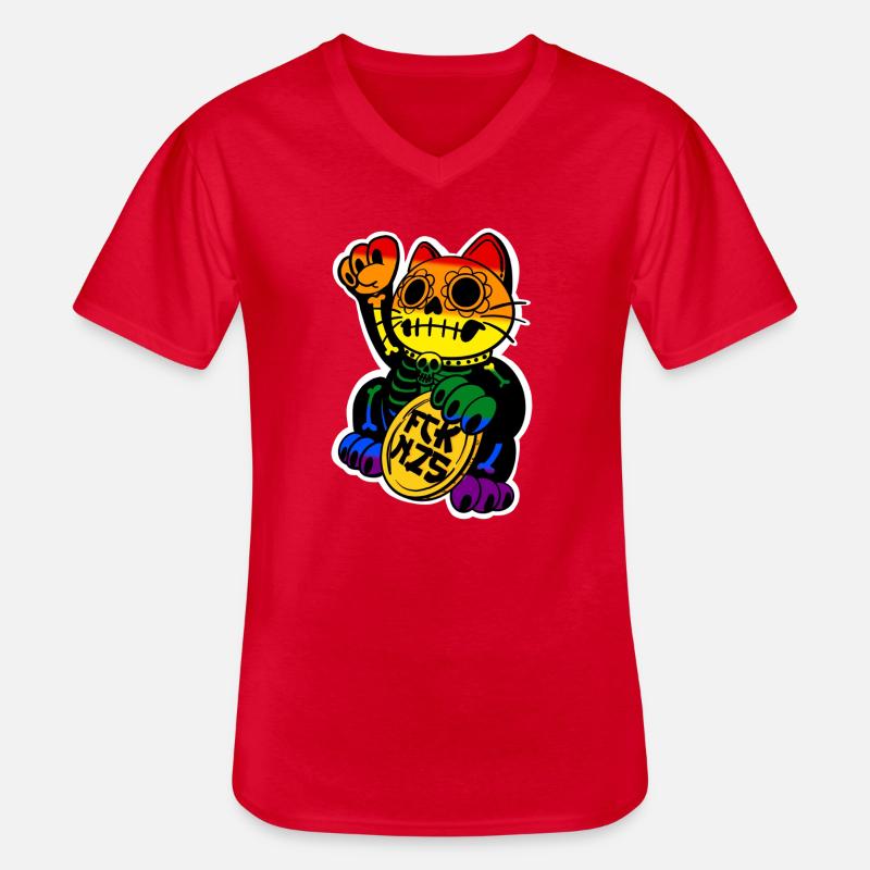 Neko Cavalera Pride Edition  - Männer-T-Shirt mit V-Ausschnitt - Rot