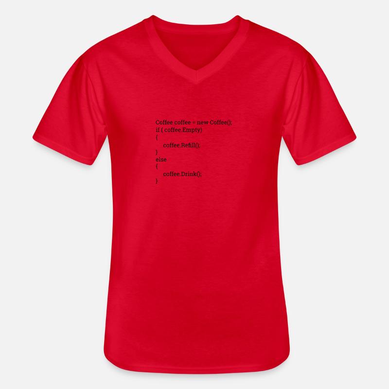 "Coffee and Code" | Programmers, programmers - Men's V-Neck T-Shirt - red