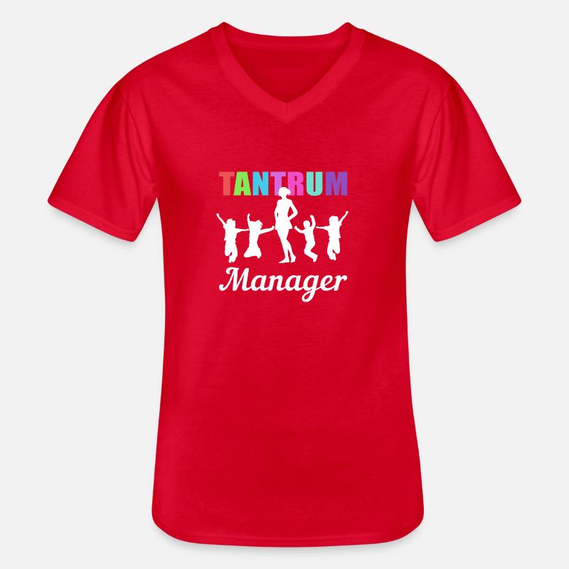 Wutanager Babysitter Geschenk - Männer-T-Shirt mit V-Ausschnitt - Rot