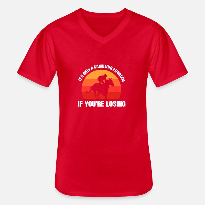Glücksspielproblem Jockeys Gift - Männer-T-Shirt mit V-Ausschnitt - Rot