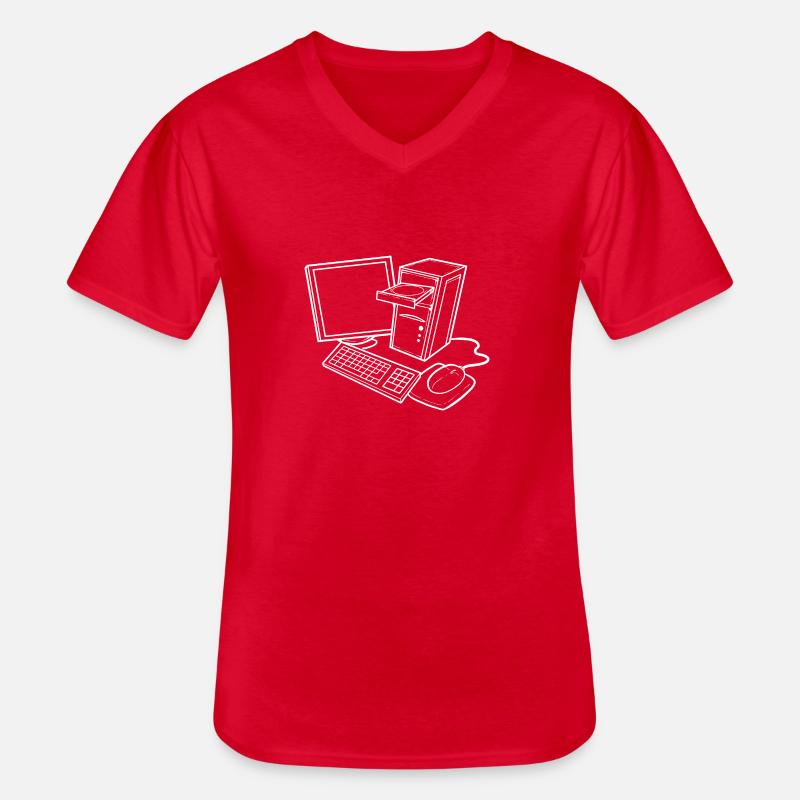 Computer-Set Computertechniker Geschenk - Männer-T-Shirt mit V-Ausschnitt - Rot
