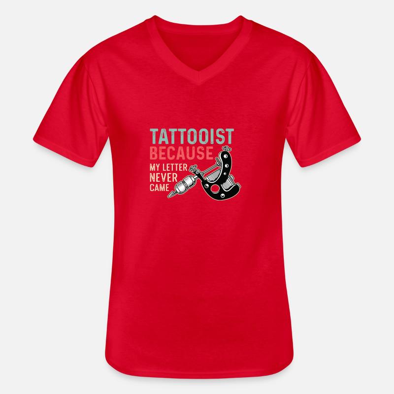 Brief kam nie Inker Geschenk - Männer-T-Shirt mit V-Ausschnitt - Rot